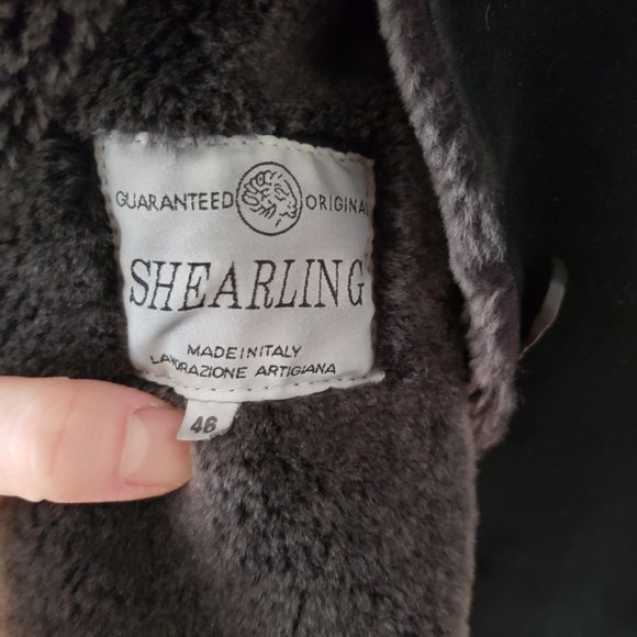Black & charcoal Women's shearling coat Like New - Picture 2 of 3